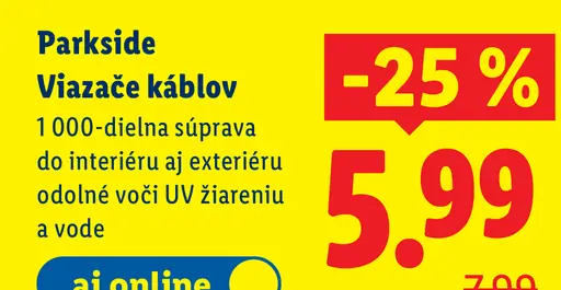 Parkside Viazacie káblov, 1000-dielna súprava