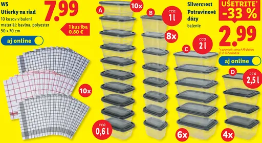 Silvercrest potravinové dózy sada A