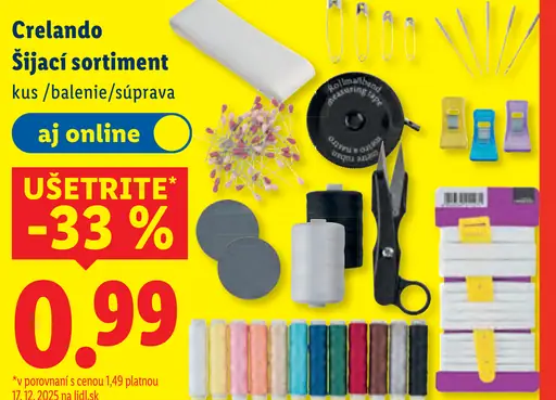 Crelando Šijací sortiment kus/balenie/súprava