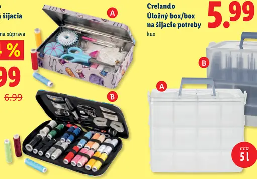 Crelando úložný box/box na šijacie potreby