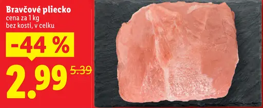 Bravčové pliecko bez kosti v celku