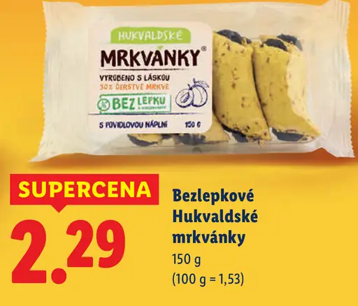 Hukvaldské bezlepkové mrkvánky s povidlovou náplňou