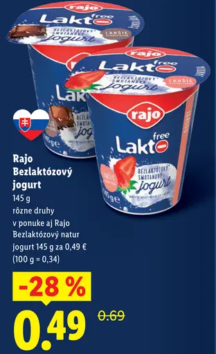 Rajo Bezlaktózový smotanový jogurt viac druhov