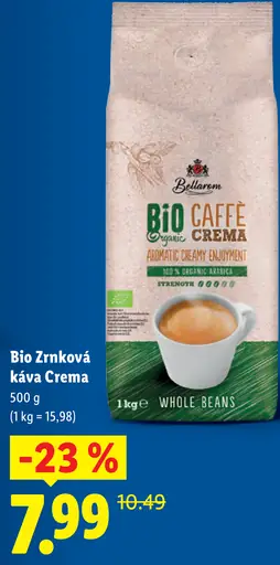Bellarom Bio zrnková káva Crema