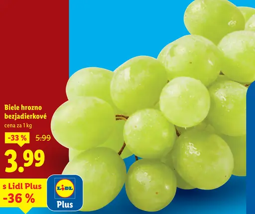 Biele hrozno bezjadierkové