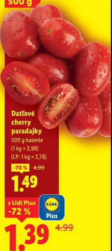 Paradajky cherry datľové