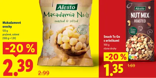 Makadámiové orechy pražené, solené