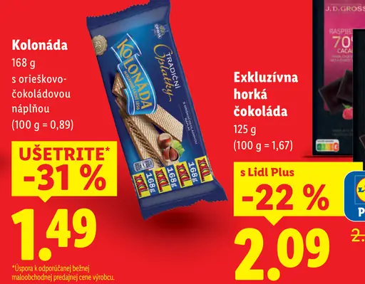 Kolonáda s orieškovo-čokoládovou náplňou