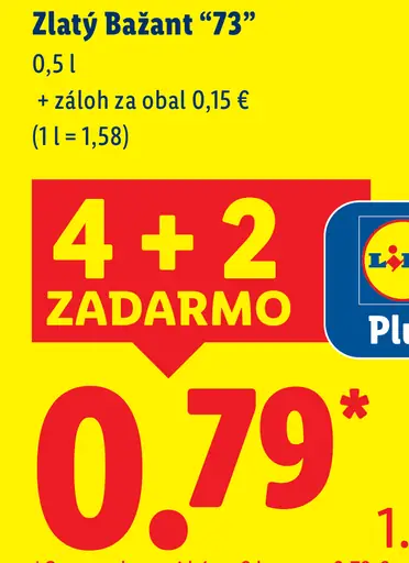 Zlatý Bažant '73 pivo svetlý ležiak plechovka