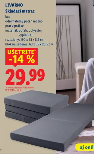 Livarno skladací matrac