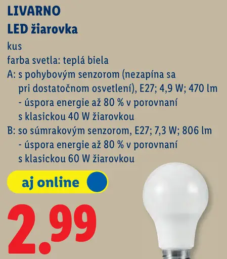 Livarno LED žiarovka