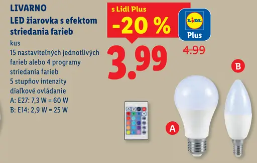 Livarno LED žiarovka s efektom striedania farieb