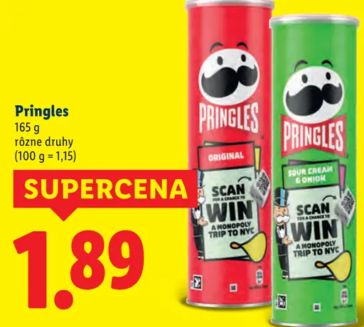 Pringles zemiakové chipsy rôzne druhy