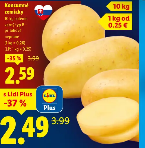 Konzumné zemiaky varný typ B - prílohové neprané