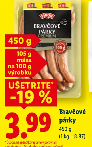Bravčové párky Premium