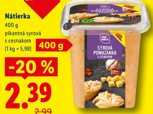 Sýrová pikantná nátierka s cesnakom