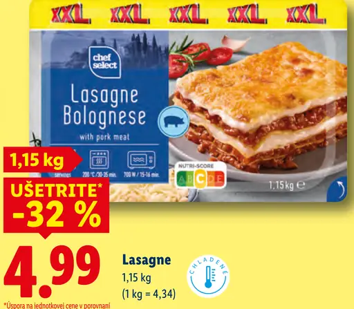 Chef Select Lasagne Bolognese s bravčovým mäsom