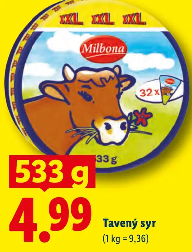 Milbona tavený syr porciovaný