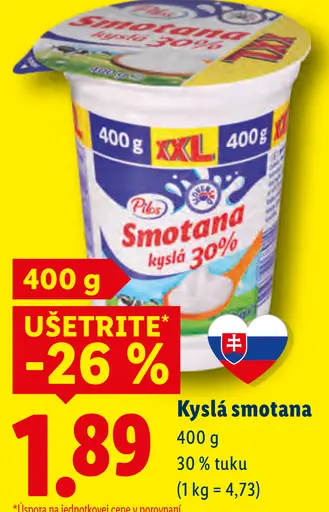 Pilos kyslá smotana 30 % tuku