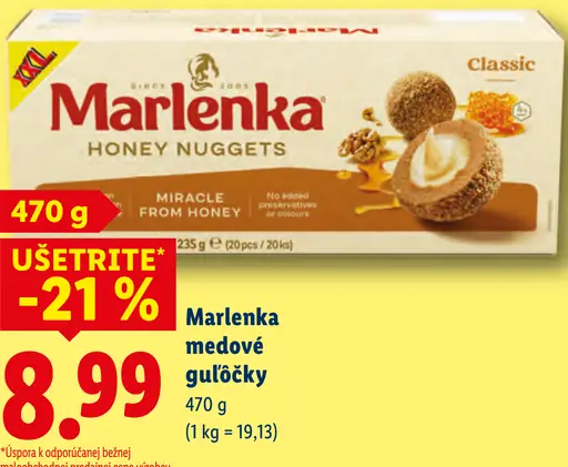 Marlenka medové guľôčky