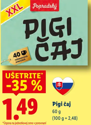Popradský Pigi čaj porciovaný