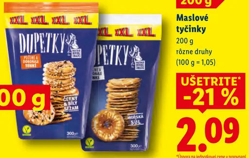 Snack Day maslové tyčinky Butter Twists with salt