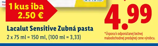 Lacalut Sensitive zubná pasta na citlivé zuby