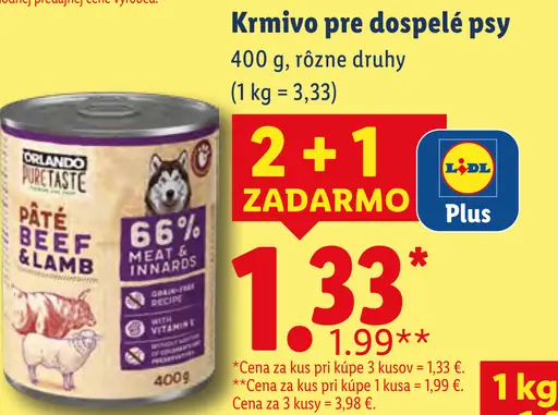 Orlando Pâté Beef & Lamb krmivo pre dospelé psy