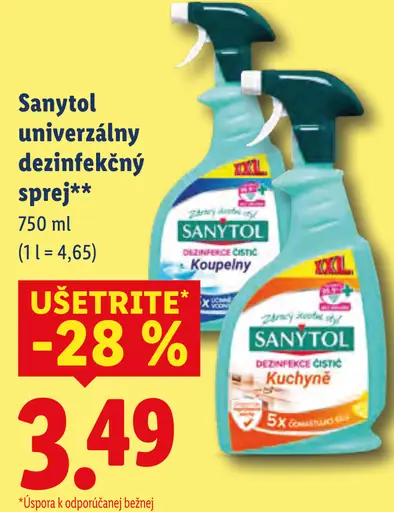 Sanytol Univerzálny dezinfekčný čistiaci prostriedok