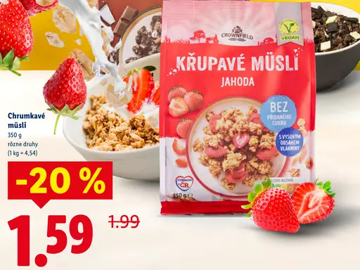 Crownfield chrumkavé müsli jahoda