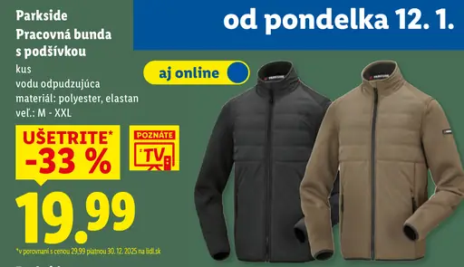 Parkside pánska pracovná bunda s podšívkou