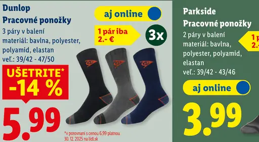 Parkside Pracovné ponožky