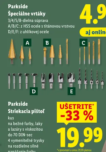 Parkside Špeciálne vrtáky