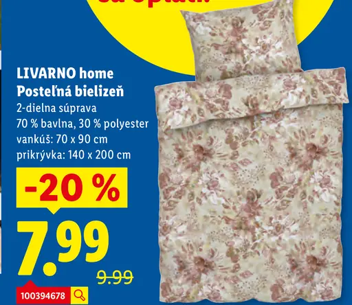 Livarno Home posteľná bielizeň 2-dielna súprava