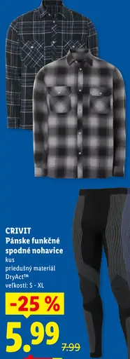 Crivit pánske funkčné spodné nohavice
