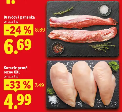 Bravčová panenka čerstvé mäso