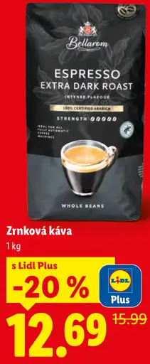 Zrnková káva Espresso Extra Dark Roast