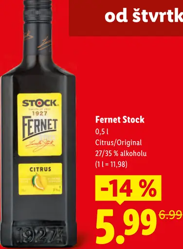Fernet Stock Citrus Bylinný likér