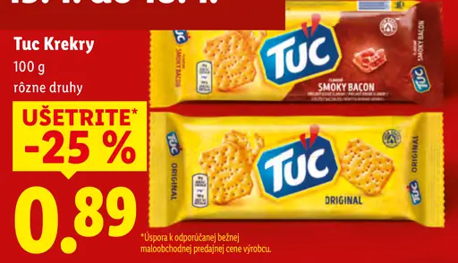 Tuc Krekry slané krekry rôzne druhy