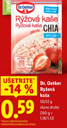 Dr. Oetker ryžová kaša rôzne druhy