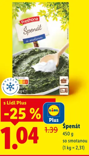 Freshona Špenát so smotanou