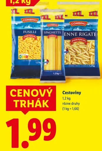 Combino cestoviny Fusilli / Spaghetti / Penne rigate