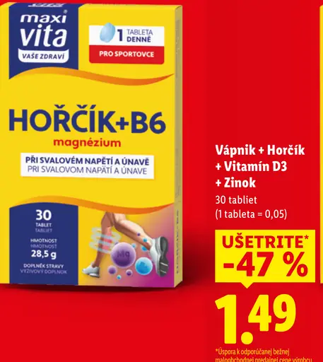 Maxi Vita horčík + vitamín B6