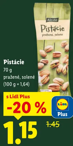 Alesto Pistácie pražené, solené
