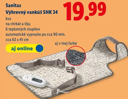Sanitas Výhrevný vankúš SHK 34