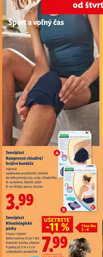 Sensiplast kompresné chladivé alebo hrejivé bandáže