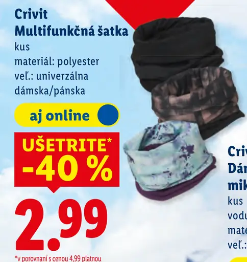 Crivit multifunkčná šatka