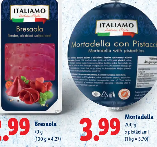 ITALIAMO Bresaola sušené solené hovädzie mäso