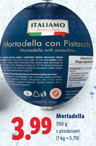 ITALIAMO Mortadella con Pistacchi mortadela s pistáciami