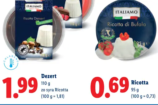Italiamo Dezert zo syra Ricotta